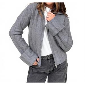 NEW FORE COLLECTION collared zip-up sweater in gray